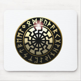 Black Sun wheel Mouse Mat