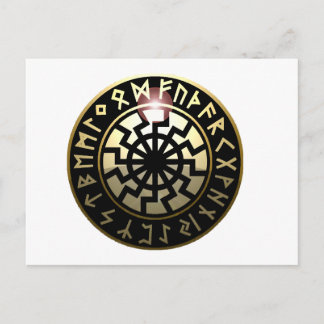 Black Sun wheel Postcard
