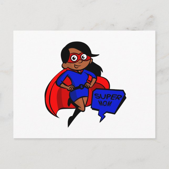 black super mum postcard (Front)