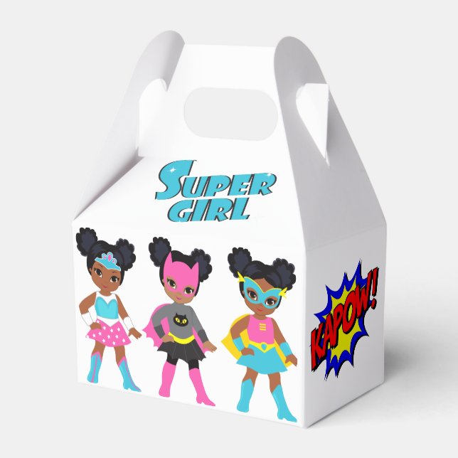 Black Superhero Favour Boxes (Back Side)