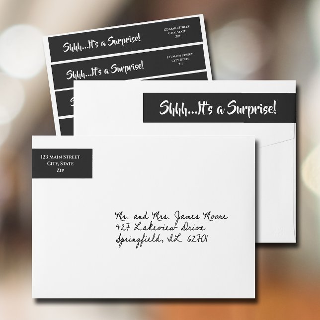 Black SURPRISE Party Wrap Around Label (Creator Uploaded)