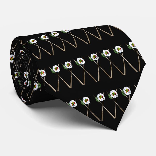 Black Sushi Tie (Rolled)