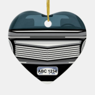 Black SUV front view Ceramic Tree Decoration