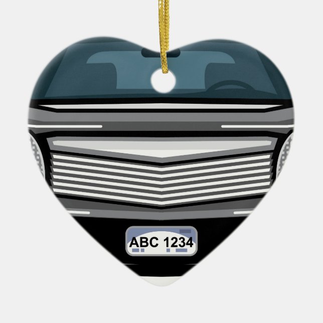 Black SUV front view Ceramic Tree Decoration (Front)