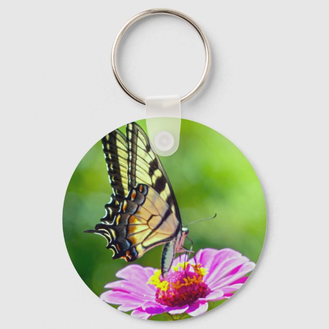 Black Swallowtail Butterfly Key Ring (Front)