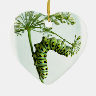 Black Swallowtail Caterpillar eating parsley Ceramic Tree Decoration