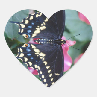 Black Swallowtail Heart Sticker