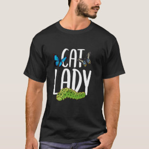 Black Swallowtail Lover Cat Lady Insect Caterpilla T-Shirt