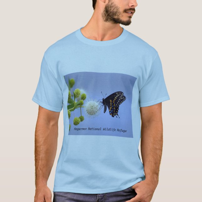 Black Swallowtail on Buttonbush - HNWR Tee (Front)