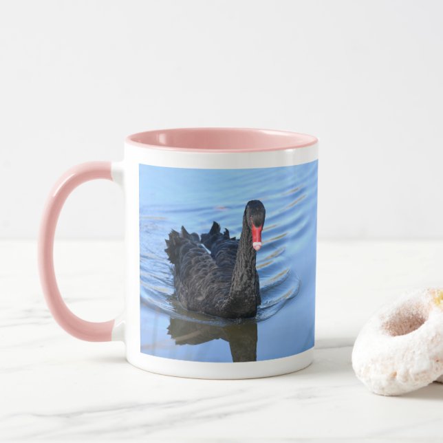 Black swam on water mug (With Donut)