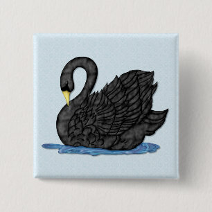 Black Swan 15 Cm Square Badge