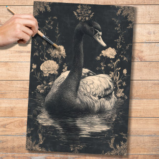 Black Swan 1 Decoupage Paper