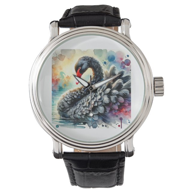 Black Swan 210824AREF133 - Watercolor Watch (Front)