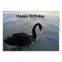 Black Swan And big Fish, Birthday Card