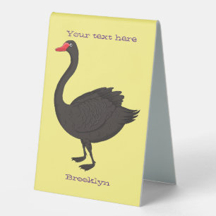 Black swan cartoon illustration 