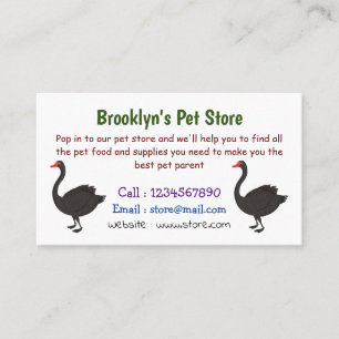 Black swan cartoon illustration business card