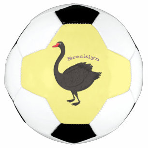 Black swan cartoon illustration  football