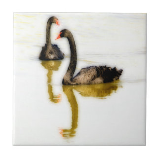 Black Swan ceramic tile