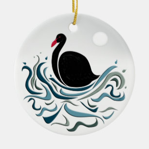 Black Swan Ceramic Tree Decoration