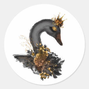 Black Swan Classic Round Sticker