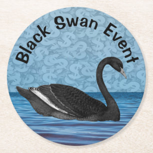 Black Swan Event Round Paper Coaster