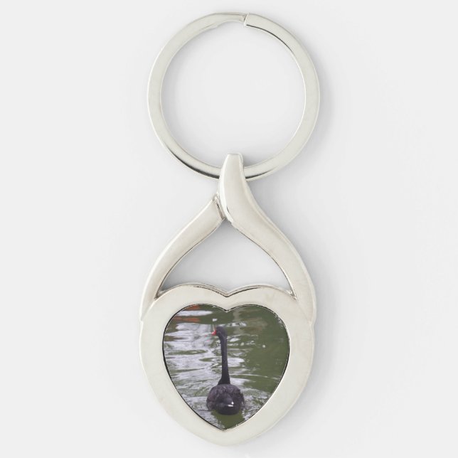 Black Swan Heart Keychain (Front)