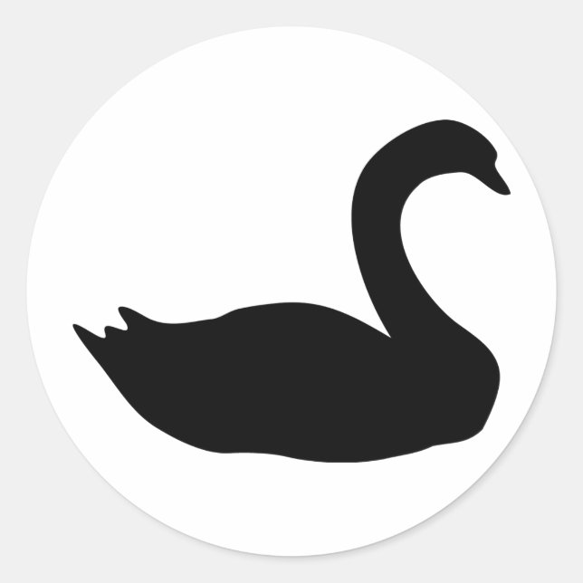 black swan icon classic round sticker (Front)