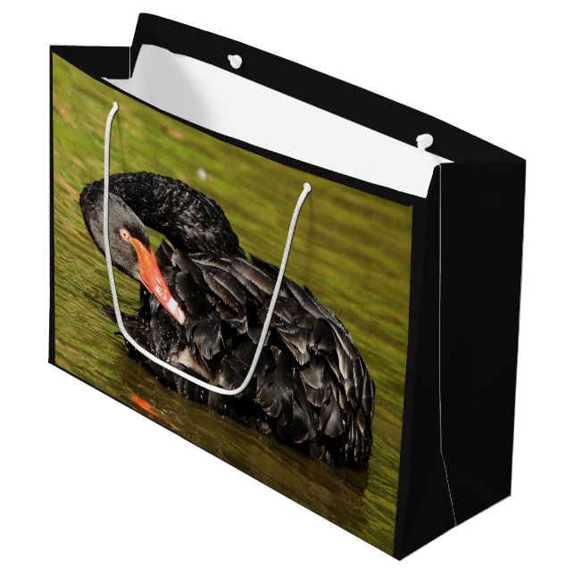 Black Swan in the Pond Large Gift Bag (Front Angled)