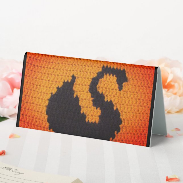 Black Swan in Warm Sunset Designer Crochet Print (In SItu (Wedding))