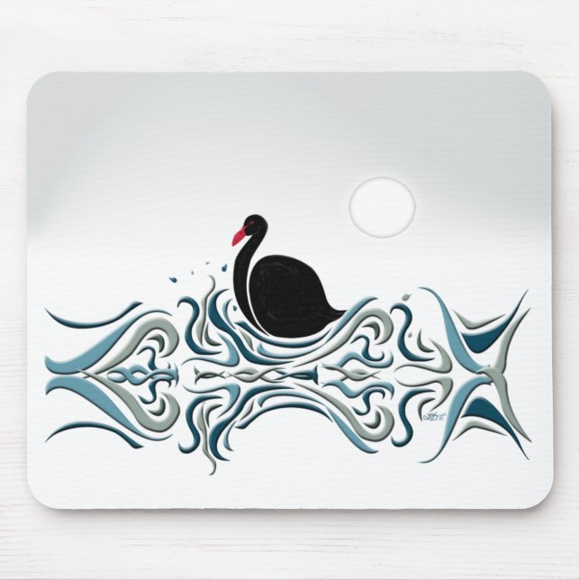 Black Swan Mouse Mat (Front)