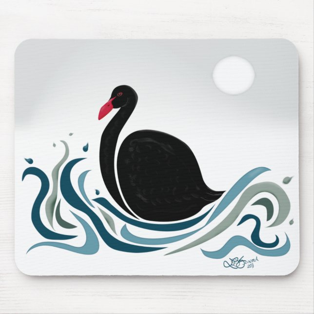 Black Swan Mouse Mat (Front)