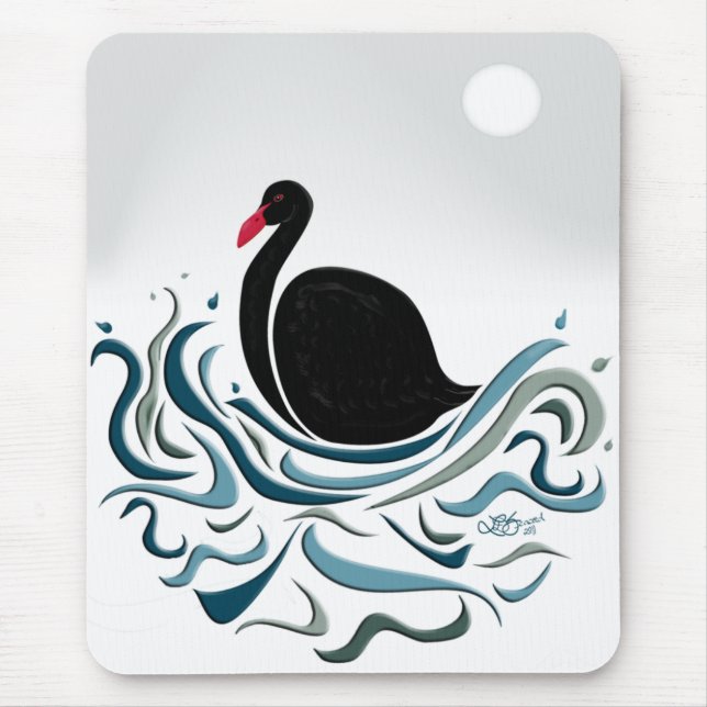Black Swan Mouse Mat (Front)