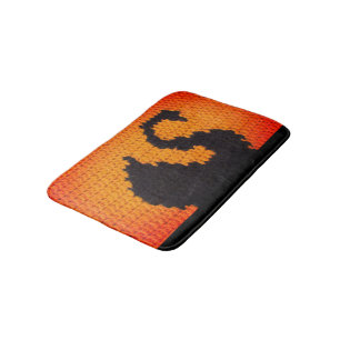 Black Swan Profile In Sunset Artisan Crochet Print Bath Mat
