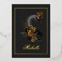 Black Swan Quinceañera Foil Invitation
