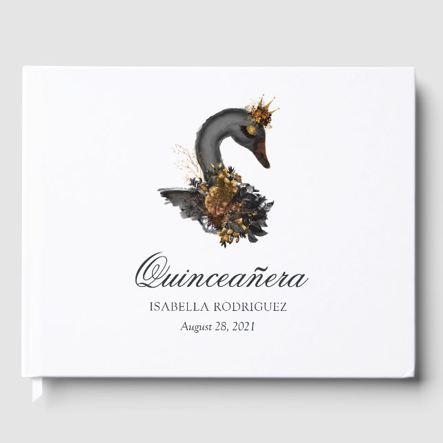 Black Swan Quinceañera Guest Book (Front)