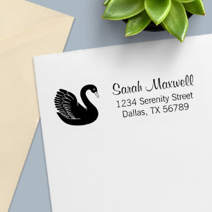 Black Swan Return Address Self-inking Stamp