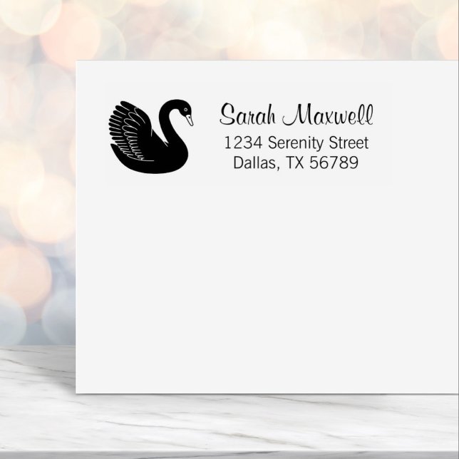 Black Swan Return Address Self-inking Stamp (Creator Uploaded)