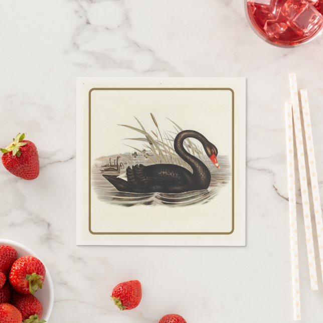 Black Swan Vintage  Napkin (Insitu)
