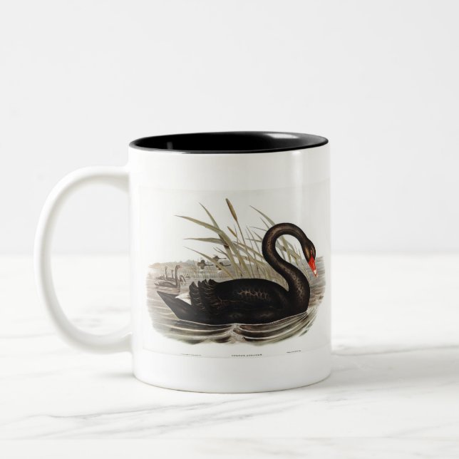 Black Swan Vintage Two-Tone Coffee Mug (Left)