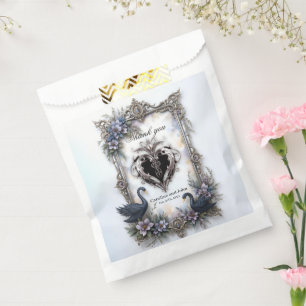 Black Swan Wedding Frame – Gothic Romance Love Favour Bags