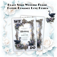 Black Swan Wedding Frame – Gothic Romance Love 