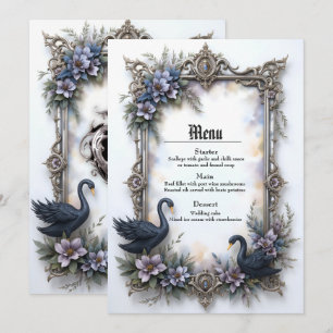 Black Swan Wedding Frame – Gothic Romance Love Menu