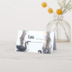 Black Swan Wedding Frame – Gothic Romance Love Place Card