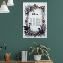 Black Swan Wedding Frame – Gothic Romance Love 