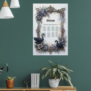 Black Swan Wedding Frame – Gothic Romance Love Poster