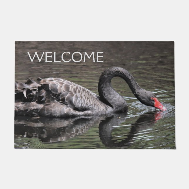 Black Swan Welcome Doormat (Front)