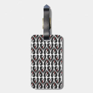 BLACK SWANS HEART PATTERN LUGGAGE TAG