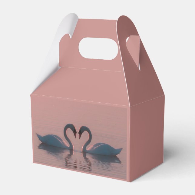 Black Swans Must Be Love Pink Sky Favour Box (Front Side)