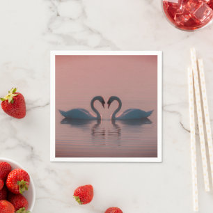 Black Swans Must Be Love Pink Sky Napkin