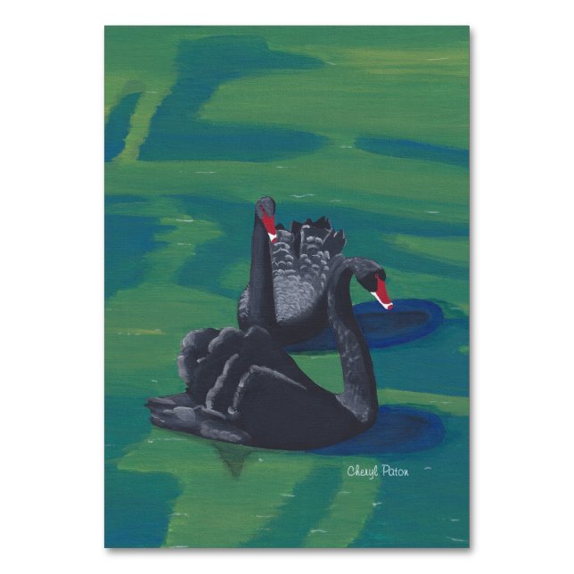 Black Swans Reading Flashcards for adults Table Number (Front)